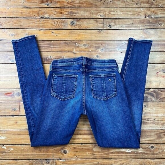 Rag bone mid rise skinny jeans stretchy denim medium rise blue size 26 - Picture 4 of 12